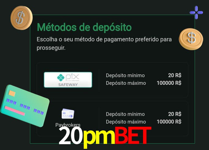 O cassino 20pmbet oferece uma grande variedade de métodos de pagamento